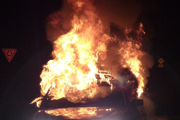 Под Волосово сожгли автомобиль сотрудника экомилиции